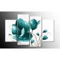 Home Decor Modern Wall Art Blue Floral Decor Flower Oil Painting